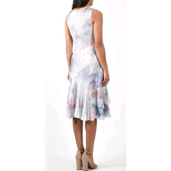 Komarov Dress Sz XL Charmeuse Pastel Floral Midi Slip Sleeveless Slip-on NWT - Picture 16 of 16